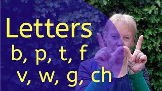 Letters B, P, T, F, V, W, G en CH
